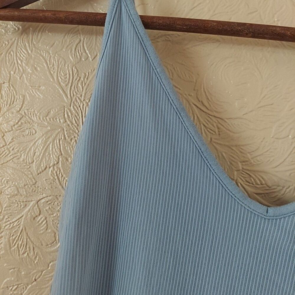 Forever 21 Light Blue Spaghetti Strap Bodycon Dress W Overlay Sz Small - Picture 2 of 10